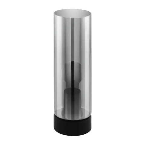 Candeeiro de Mesa com Abajur Cilíndrico Preto Fumado DAMASCO 1 EGLO 98887