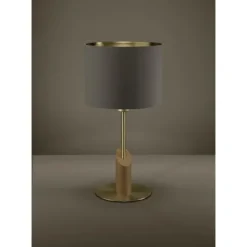 Candeeiro de Mesa com Abajur Cilíndrico Cappuccino SANTANDRIA EGLO 390337