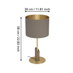 Candeeiro de Mesa com Abajur Cilíndrico Cappuccino SANTANDRIA EGLO 390337