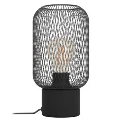 Candeeiro de Mesa com Abajur de Malha Preta WRINGTON EGLO 43096