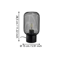 Candeeiro de Mesa com Abajur de Malha Preta WRINGTON EGLO 43096