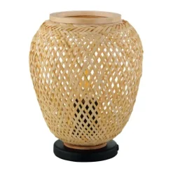 Candeeiro de Mesa com Abajur de Vime Natural DEMBLEBY EGLO 43263