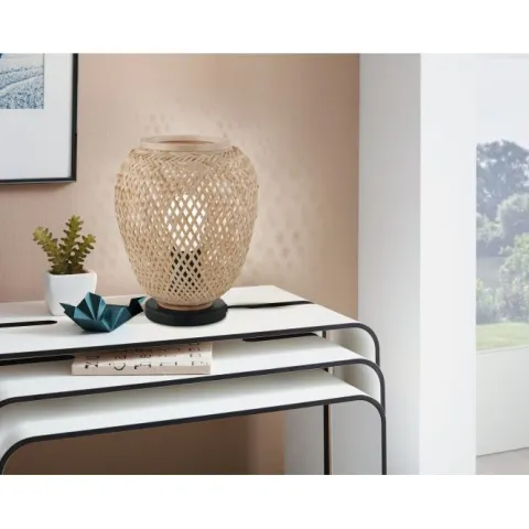 Candeeiro de Mesa com Abajur de Vime Natural DEMBLEBY EGLO 43263