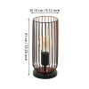 Candeeiro de mesa com abajur de arame preto e cobre ROCCAMENA EGLO 49646