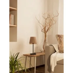Candeeiro de mesa com abajures em linho e bambu TABLEY EGLO 43977