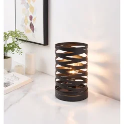 Candeeiro de Mesa com Abajur Metálico Preto CREMELLA EGLO 99506