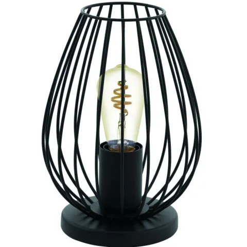 Candeeiro de Mesa com Abajur Oval de Arame Preto NEWTOWN EGLO 49481