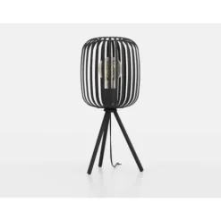 Candeeiro de Mesa com Abajur Preto e Base Tripé ROMAZZINA EGLO 900519