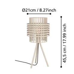 Candeeiro de Mesa com Abajur Redondo em Metal OLTAMAR EGLO 390148