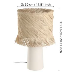 Candeeiro de Mesa com Abat-jour em Rattan Natural PAISANO EGLO 390239