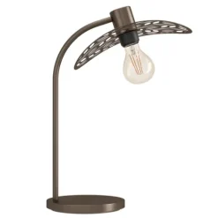 Candeeiro de Mesa com Abat-jour Folhagem e Corpo Metálico Bronze SWABY EGLO 44126