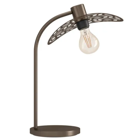 Candeeiro de Mesa com Abat-jour Folhagem e Corpo Metálico Bronze SWABY EGLO 44126
