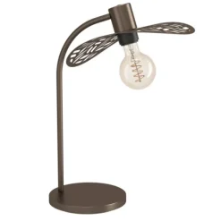 Candeeiro de Mesa com Abat-jour Folhagem e Corpo Metálico Bronze SWABY EGLO 44126