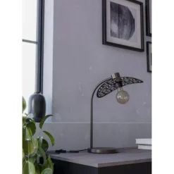Candeeiro de Mesa com Abat-jour Folhagem e Corpo Metálico Bronze SWABY EGLO 44126