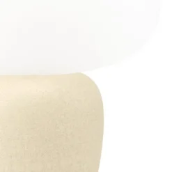 Candeeiro de Mesa com Base Cerâmica Creme e Abajur de Vidro Branco CAHUAMA EGLO 99824