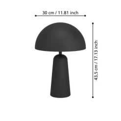 Candeeiro de Mesa com Base Cónica e Abajur Abobadado ARANZOLA EGLO 900134