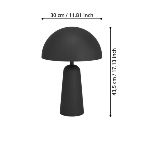 Candeeiro de Mesa com Base Cónica e Abajur Abobadado ARANZOLA EGLO 900134