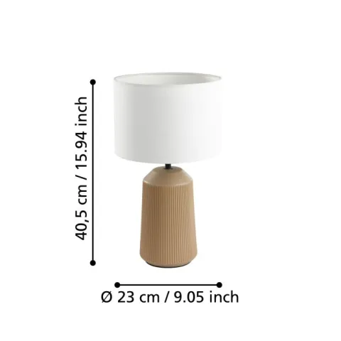 Candeeiro de Mesa com Base de Cerâmica e Abajur em Tecido CAPALBIO EGLO 900823