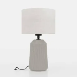 Candeeiro de Mesa com Base de Cerâmica e Abajur em Tecido CAPALBIO EGLO 900823
