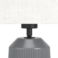 Candeeiro de Mesa com Base de Cerâmica Cinzenta e Abajur Curvo CAPALBIO EGLO 900824