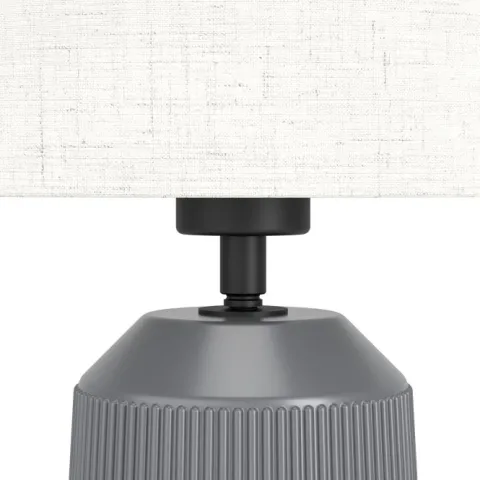 Candeeiro de Mesa com Base de Cerâmica Cinzenta e Abajur Curvo CAPALBIO EGLO 900824
