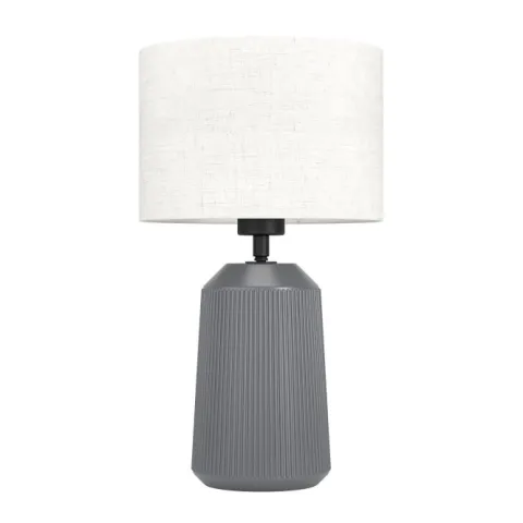 Candeeiro de Mesa com Base de Cerâmica Cinzenta e Abajur Curvo CAPALBIO EGLO 900824
