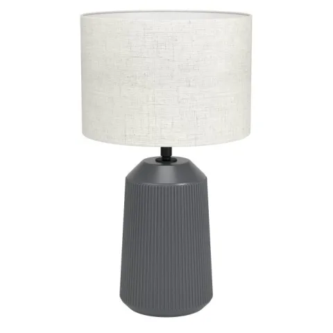 Candeeiro de Mesa com Base de Cerâmica Cinzenta e Abajur Curvo CAPALBIO EGLO 900824