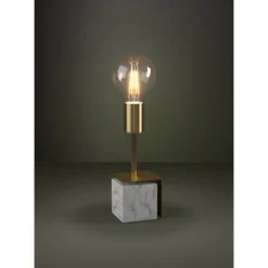 Candeeiro de Mesa com Base de Mármore e Suporte em Latão Escovado CARMITA EGLO 390169