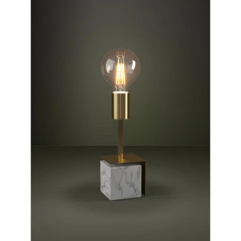 Candeeiro de Mesa com Base de Mármore e Suporte em Latão Escovado CARMITA EGLO 390169