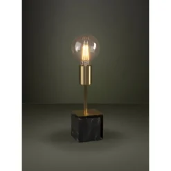 Candeeiro de Mesa com Base de Mármore Preto e Suporte em Latão Escovado CARMITA EGLO 390168