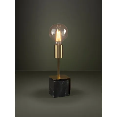 Candeeiro de Mesa com Base de Mármore Preto e Suporte em Latão Escovado CARMITA EGLO 390168
