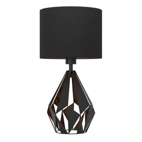 Candeeiro de Mesa com Base de Metal Preto e Abajur Têxtil CARLTON 5 EGLO 43077