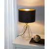 Candeeiro de Mesa com Base Dourada e Abajur Preto CARLTON 2 EGLO 95788