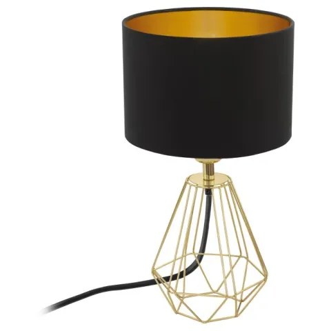 Candeeiro de Mesa com Base Dourada e Abajur Preto CARLTON 2 EGLO 95788
