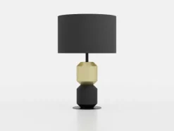 Candeeiro de mesa com base em aço e abajur preto LAURIGNANO EGLO 390188