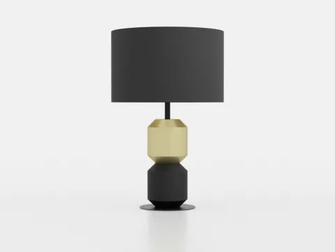 Candeeiro de mesa com base em aço e abajur preto LAURIGNANO EGLO 390188