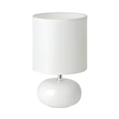 Candeeiro de Mesa com Base em Cerâmica e Abajur em Tecido Branco TRONDIO EGLO 93046