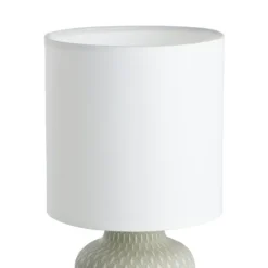 Candeeiro de Mesa com Base em Cerâmica Cinzenta e Abajur Branco BELLARIVA EGLO 97774
