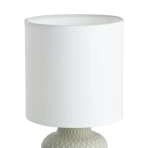Candeeiro de Mesa com Base em Cerâmica Cinzenta e Abajur Branco BELLARIVA EGLO 97774