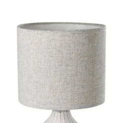 Candeeiro de Mesa com Base em Cerâmica e Abajur de Tecido Castanho Pálido BELLARIVA 3 EGLO 99332