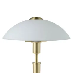 Candeeiro de Mesa com Base em Latão Mate e Vidro Branco Acetinado SOLO 1 EGLO 87254
