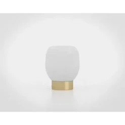 Candeeiro de Mesa com Base em Latão Escovado e Abajur de Vidro MANZANARES EGLO 900307