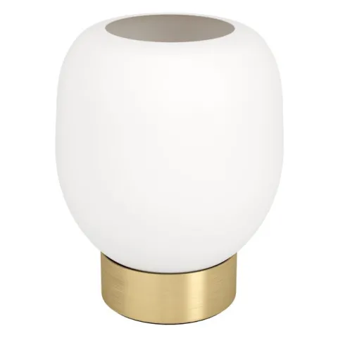 Candeeiro de Mesa com Base em Latão Escovado e Abajur de Vidro MANZANARES EGLO 900307