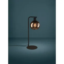 Candeeiro de Mesa com Base em Metal Preto e Esfera de Vidro CORDOBA EGLO 390389