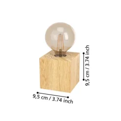 Candeeiro de Mesa com Base em Madeira e Lâmpada Exposta PRESTWICK 2 EGLO 43733