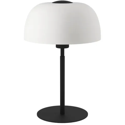 Candeeiro de mesa com base em metal preto e abajur em vidro branco SOLO 2 EGLO 900142
