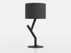 Candeeiro de Mesa com Base em Metal e Abajur Têxtil Preto BALNARIO EGLO 39888