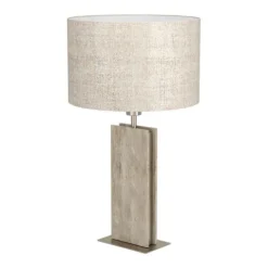Candeeiro de Mesa com Base em Travertino e Abat-jour em Linho BELESAR EGLO 390408