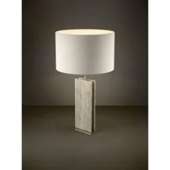 Candeeiro de Mesa com Base em Travertino e Abat-jour em Linho BELESAR EGLO 390408