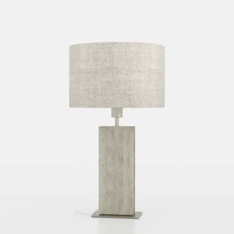 Candeeiro de Mesa com Base em Travertino e Abat-jour em Linho BELESAR EGLO 390408